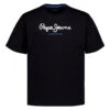 Pepe Jeans, T-Shirt, Regular Fit, Baumwolle, Schwarz