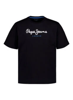 Pepe Jeans, T-Shirt, Regular Fit, Baumwolle, Schwarz
