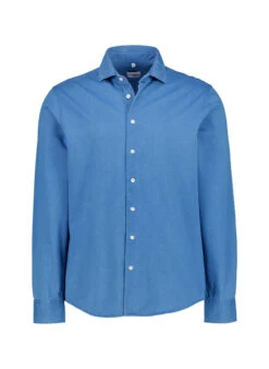 Seidensticker, Hemd, Regular Fit, Baumwolle, Jeansblau