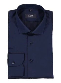 OLYMP Signature, Hemd, Tailored Fit, Baumwolle, Marine