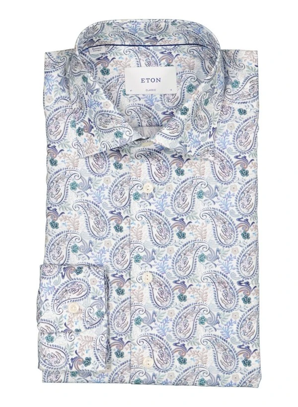 ETON, Hemd, Classic Fit, Baumwolle, blau gemustert ETON, Hemd, Classic Fit, Baumwolle, Blau Gemustert -Herrenausstatter Verkaufe 446913 norm