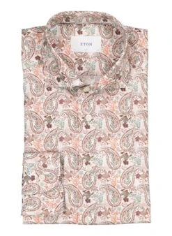 ETON, Hemd, Slim Fit, Baumwolle, Braun Gemustert