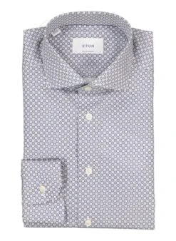 ETON, Hemd, Contemporary Fit, Baumwolle, Blau Gemustert