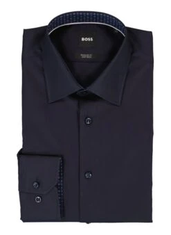 BOSS Black, Hemd Joe, Regular Fit, Baumwolle, Dunkelblau