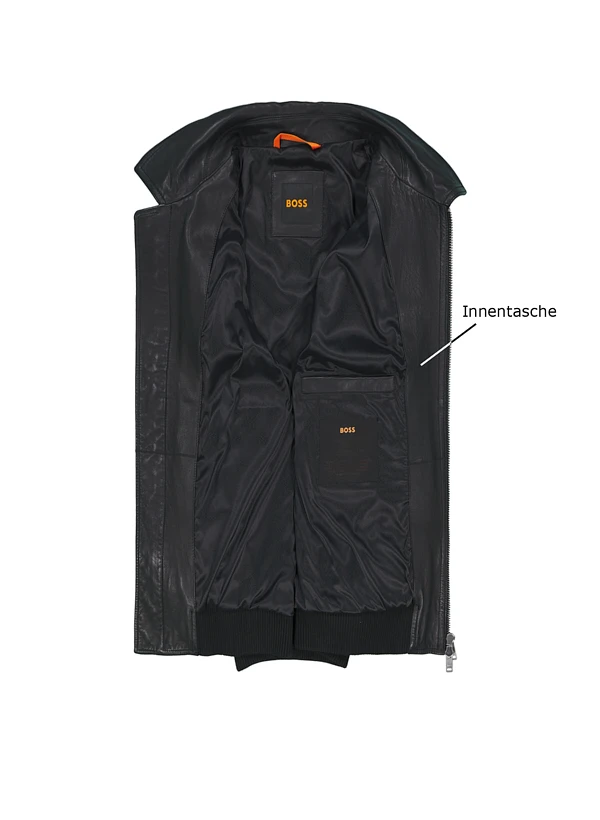 BOSS Orange, Lederjacke Joberg, Schafnappa, schwarz BOSS Orange, Lederjacke Joberg, Schafnappa, Schwarz -Herrenausstatter Verkaufe 447269 norm3