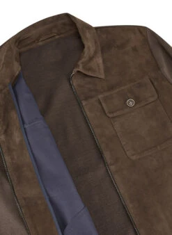 MILESTONE, Hybrid Jacke MSRyan, Ziegenvelours-Strick, Tabak -Herrenausstatter Verkaufe 447320 norm3