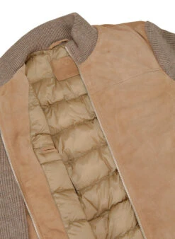 MILESTONE, Hybrid Blouson MSNicolas, Ziegenvelours-Strick, Beige -Herrenausstatter Verkaufe 447322 norm3