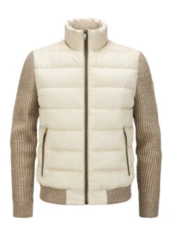 MILESTONE, Steppjacke MSDean, Mikrovelours Strick Sorona®, Sand