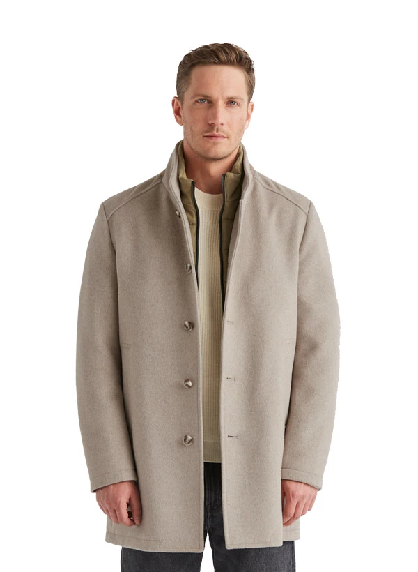 MILESTONE, Mantel MSDuran, Wolle, hellbeige meliert MILESTONE, Mantel MSDuran, Wolle, Hellbeige Meliert -Herrenausstatter Verkaufe 447358 norm2