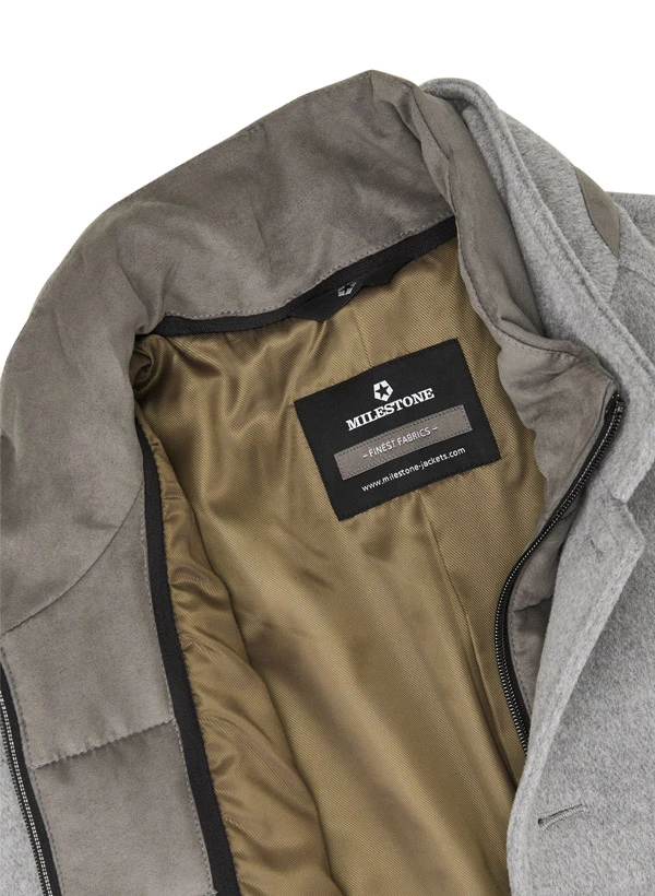 MILESTONE, Mantel MSDuran, Wolle, hellgrau meliert MILESTONE, Mantel MSDuran, Wolle, Hellgrau Meliert -Herrenausstatter Verkaufe 447359 norm4