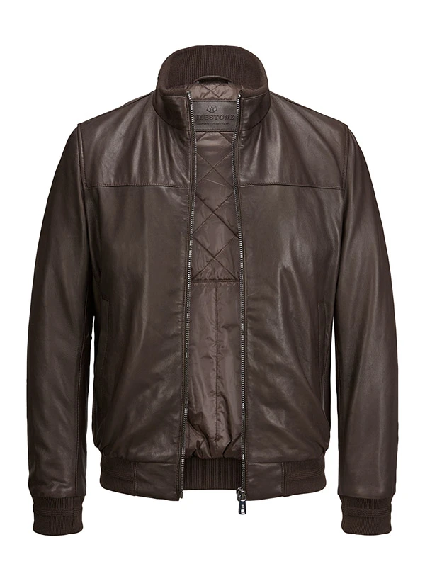 MILESTONE, Lederblouson MSRick, Lammnappa wattiert, dunkelbraun MILESTONE, Lederblouson MSRick, Lammnappa Wattiert, Dunkelbraun -Herrenausstatter Verkaufe 447362 norm2