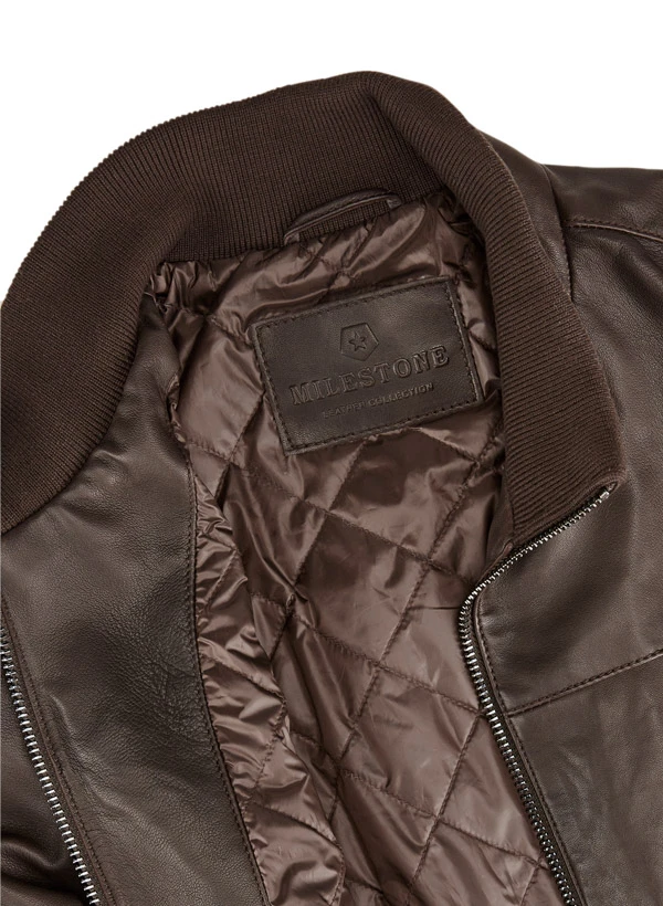 MILESTONE, Lederblouson MSRick, Lammnappa wattiert, dunkelbraun MILESTONE, Lederblouson MSRick, Lammnappa Wattiert, Dunkelbraun -Herrenausstatter Verkaufe 447362 norm4