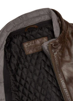 MILESTONE, Lederjacke MSBarney, Lammnappa Wattiert, Mittelbraun 3 MILESTONE, Lederjacke MSBarney, Lammnappa Wattiert, Mittelbraun -Herrenausstatter Verkaufe 447368 norm4