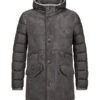 MILESTONE, Parka MSEmmerson, Ziegenvelours Webpelz, Dunkelgrau