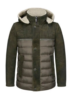 MILESTONE, Jacke MSBroker, Ziegenvelours Mikrofaser, Dunkelgrün