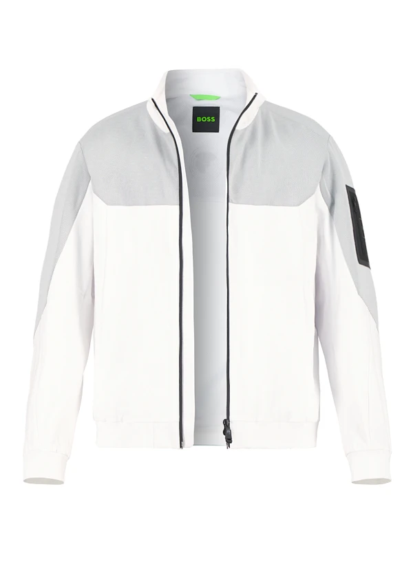 BOSS Green, Jacke Jord, Mikrofaser, weiß BOSS Green, Jacke Jord, Mikrofaser, Weiß -Herrenausstatter Verkaufe 447475 norm