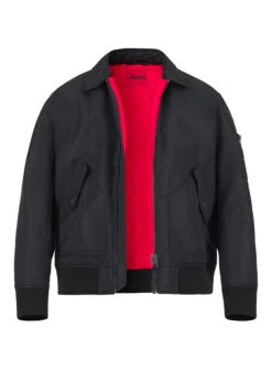 HUGO, Blouson Balamo, Mikrofaser Wasserabweisend, Schwarz