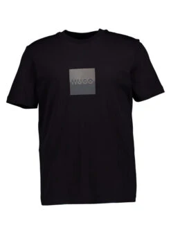 HUGO, T-Shirt Dusplit, Baumwoll-Stretch, Schwarz