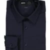 BOSS Black, Hemd Joe, Regular Fit, Performence-Stretch Atmungsaktiv, Dunkelblau