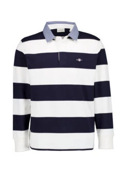 Gant, Pullover, Baumwolle, Weiß Gestreift