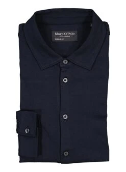 Marc O'Polo, Hemd, Regular Fit, Jersey, Dunkelblau