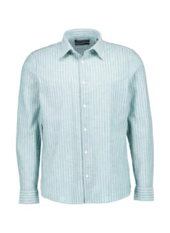 Marc O'Polo, Hemd, Shaped Fit, Bio Baumwolle, Grün-weiß Gestreift