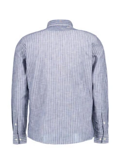 Marc O'Polo, Hemd, Shaped Fit, Bio Baumwolle, Dunkelblau-weiß Gestreift -Herrenausstatter Verkaufe 448063 norm2