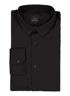 ARMANI EXCHANGE, Hemd, Slim Fit, Baumwolle, Schwarz