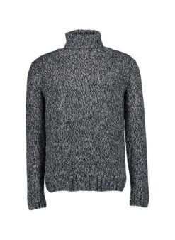 BALDESSARINI, Rollkragenpullover, Merinowolle Extrafein, Schwarz Meliert