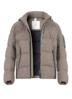 BOGNER, Daunenjacke Jamy, Woll-Stretch, Graubraun Meliert