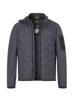 BOSS Green, Jacke T-Down, Mikrofaser, Dunkelgrau