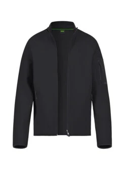 BOSS Green, Sweatjacke Urban, Baumwolle, Schwarz