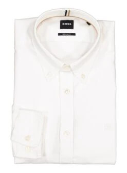 BOSS Black, Hemd Liam, Regular Fit, Baumwolle, Weiß