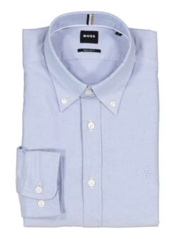 BOSS Black, Hemd Liam, Regular Fit, Baumwolle, Blau