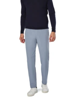 BOSS Green, Hose Commuter, Regular Fit, Mikrofaser-Stretch, Wasserabweisend, Blaugrau