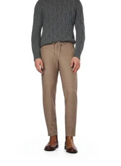 Brax, Chino Phil, Cropped Fit, Jersey, Khaki Meliert