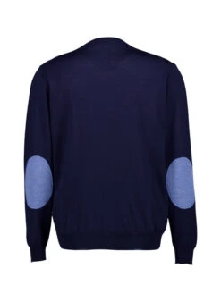 Stenströms, Pullover, Merinowolle Waschbar, Tiefseeblau -Herrenausstatter Verkaufe 448690 norm2