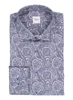 Stenströms, Hemd, Slimline, Baumwolle, Blau Paisley