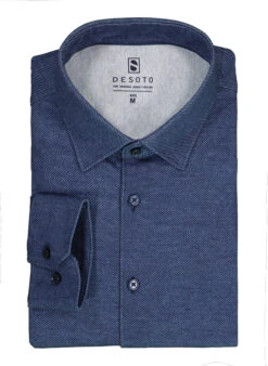 DESOTO, Hemd, Baumwoll-Jersey, Navy