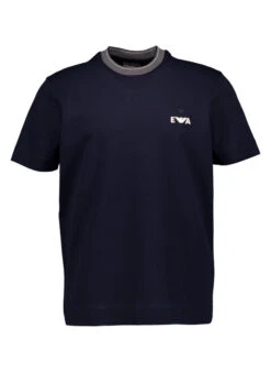 EMPORIO ARMANI, T-Shirt, Baumwoll-Piquè, Navy