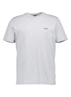 BOSS Green, T-Shirt, Baumwoll-Jersey, Grau Meliert