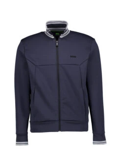 BOSS Green, Sweatjacke Zone, Baumwolle, Dunkelblau