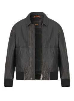 BOSS Orange, Lederjacke Joberg, Schafnappa, Dunkelbraun