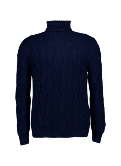 Gran Sasso, Rollkragenpullover, Schurwolle-Kaschmir, Navy