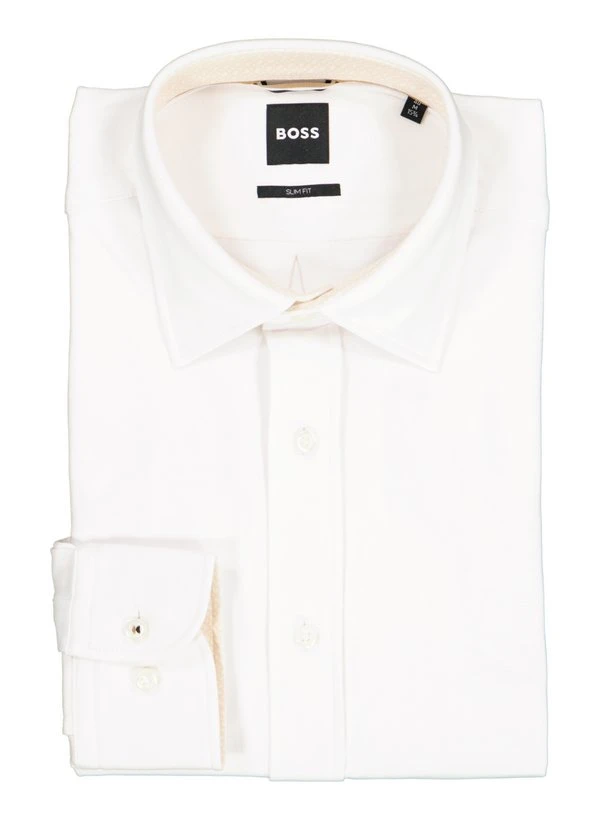 BOSS Black, Hemd Hank, Slim Fit, Baumwoll-Jersey, weiß BOSS Black, Hemd Hank, Slim Fit, Baumwoll-Jersey, Weiß -Herrenausstatter Verkaufe 448840 norm