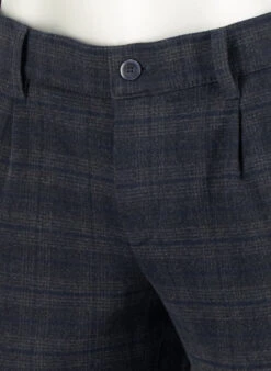 Alberto, Bundfaltenhose Lou, Regular Fit, Flanell, Nachtblau-anthrazit Kariert -Herrenausstatter Verkaufe 448880 norm4