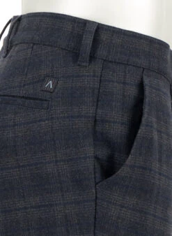 Alberto, Bundfaltenhose Lou, Regular Fit, Flanell, Nachtblau-anthrazit Kariert -Herrenausstatter Verkaufe 448880 norm5