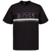 BOSS Green, T-Shirt Tee Iconic Zone, Baumwolle, Schwarz