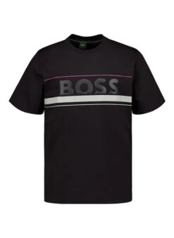 BOSS Green, T-Shirt Tee Iconic Zone, Baumwolle, Schwarz