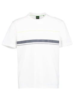BOSS Green, T-Shirt Tee Iconic Zone, Baumwolle, Weiß